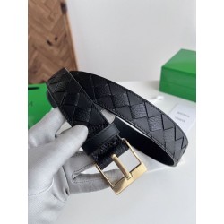 Qualità superiore replica Cintura Intreccio Intreccio Reversibile Check Da Uomo Bottega Veneta Nero Oro