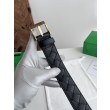 Qualità superiore replica Cintura Intreccio Intreccio Reversibile Check Da Uomo Bottega Veneta Nero Oro