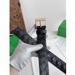 Qualità superiore replica Cintura Intreccio Intreccio Reversibile Check Da Uomo Bottega Veneta Nero Oro
