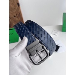 Cintura reversibile da uomo Bottega Veneta Intreccio Blu
