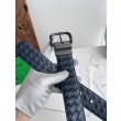 Cintura reversibile da uomo Bottega Veneta Intreccio Blu