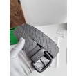 Alta gamma replica Cintura reversibile da uomo Bottega Veneta Intreccio Grigio