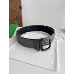 Alta gamma replica Cintura reversibile da uomo Bottega Veneta Intreccio Grigio