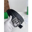 Alta gamma replica Cintura reversibile da uomo Bottega Veneta Intreccio Nero