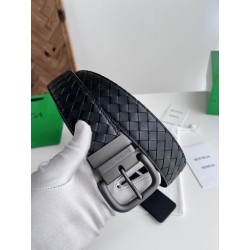 Alta gamma replica Cintura reversibile da uomo Bottega Veneta Intreccio Nero