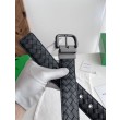 Alta gamma replica Cintura reversibile da uomo Bottega Veneta Intreccio Nero
