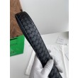 Alta gamma replica Cintura reversibile da uomo Bottega Veneta Intreccio Nero