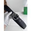 Alta gamma replica Cintura reversibile da uomo Bottega Veneta Intreccio Nero