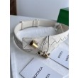 Alta gamma replica Cintura tessuto a quadri grandi BV Andiano Intreccio caffè