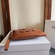 Piccola pochette Celine con tracolla pelle di vitello liscia Marrone