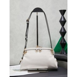 Pochette Miu Miu Honey Caprice con stampa a conchiglia 5BF131 Bianco