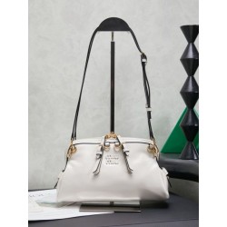 Pochette Miu Miu Honey Caprice con stampa a conchiglia 5BF131 Bianco