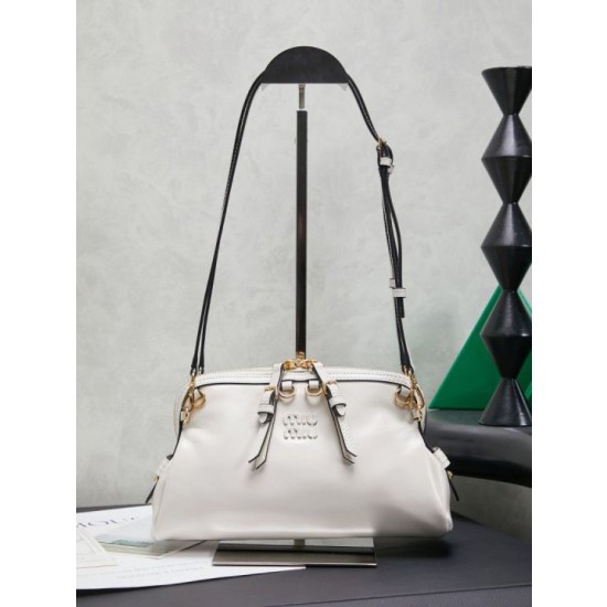 Pochette Miu Miu Honey Caprice con stampa a conchiglia 5BF131 Bianco
