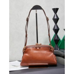 Pochette Miu Miu Honey Caprice con stampa a conchiglia 5BF131 Marrone