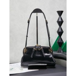 Pochette Miu Miu Honey Caprice con stampa a conchiglia 5BF131 Nero