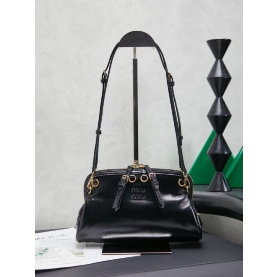 Pochette Miu Miu Honey Caprice con stampa a conchiglia 5BF131 Nero