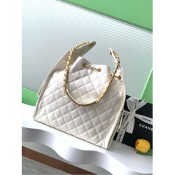 Borsa a mano media Chanel 25 Hobo Caviar Quilted AS5311 Bianco Borsa a mano media Chanel 25 Hobo Caviar Quilted AS5311 Bianco