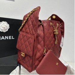 Replica di lusso Borse a mano media Chanel 25 Hobo Caviar Quilted AS5311 Rosso Imitazioni Cloni Borse Replica a mano media Chanel 25 Hobo Caviar Quilted AS5311 Rosso firmate