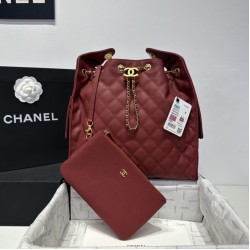 Cloni Borse Replica a mano media Chanel 25 Hobo Caviar Quilted AS5311 Rosso firmate