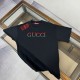 Cloni Maglietta girocollo Gucci unisex nera/albicocca 02 firmate