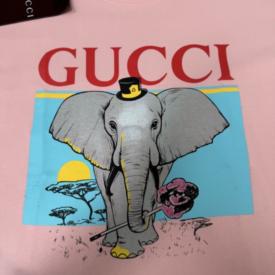 Cloni Maglietta girocollo Gucci unisex nera/albicocca 03 firmate