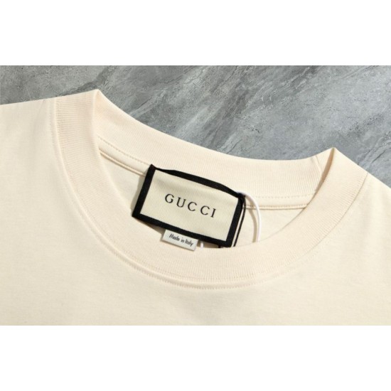 Cloni Maglietta girocollo Gucci unisex nera/albicocca 04 firmate