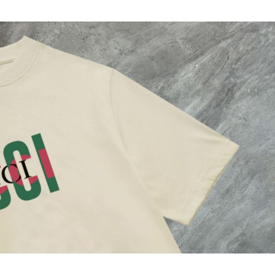 Cloni Maglietta girocollo Gucci unisex nera/albicocca 04 firmate