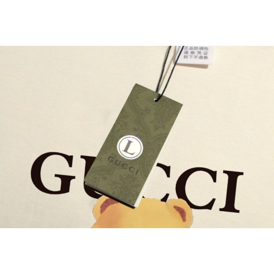Cloni Maglietta girocollo Gucci unisex nera/albicocca 06 firmate