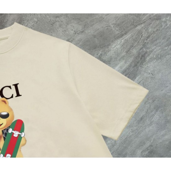 Cloni Maglietta girocollo Gucci unisex nera/albicocca 06 firmate