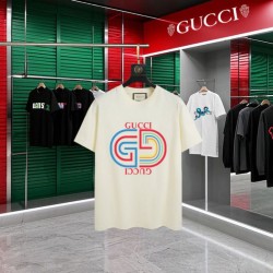 Cloni Maglietta girocollo Gucci unisex nera/albicocca 07 firmate