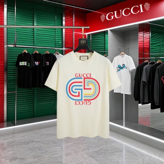 Cloni Maglietta girocollo Gucci unisex nera/albicocca 07 firmate