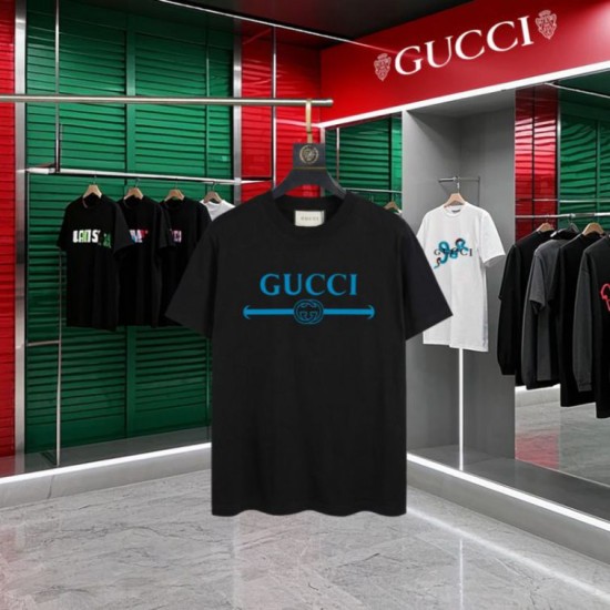 Cloni Maglietta girocollo Gucci unisex nera/albicocca 08 firmate