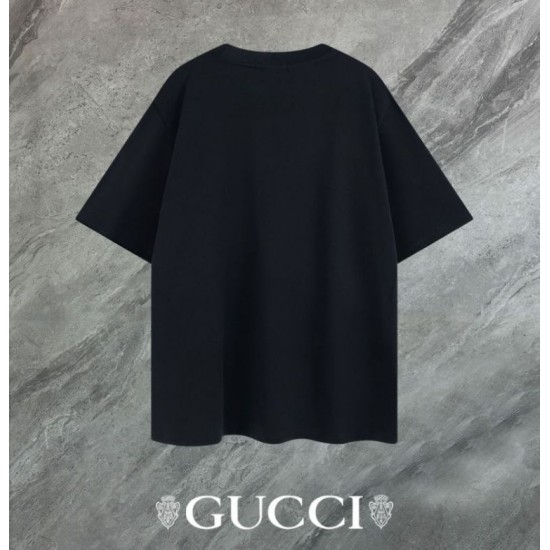 Cloni Maglietta girocollo Gucci unisex nera/albicocca 08 firmate