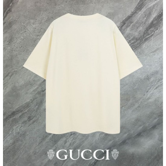 Cloni Maglietta girocollo Gucci unisex nera/albicocca 09 firmate