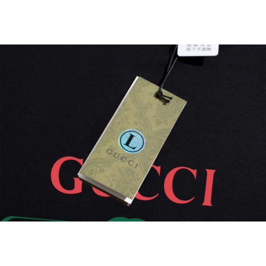 Cloni Maglietta girocollo Gucci unisex nera/albicocca 10 firmate