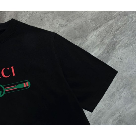 Cloni Maglietta girocollo Gucci unisex nera/albicocca 10 firmate