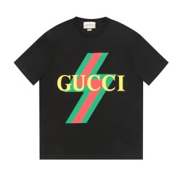 Cloni Maglietta girocollo Gucci unisex nera/albicocca 11 firmate
