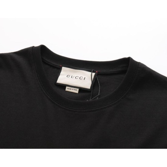 Cloni Maglietta girocollo Gucci unisex nera/albicocca 11 firmate