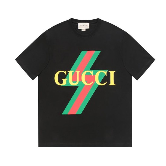 Cloni Maglietta girocollo Gucci unisex nera/albicocca 11 firmate