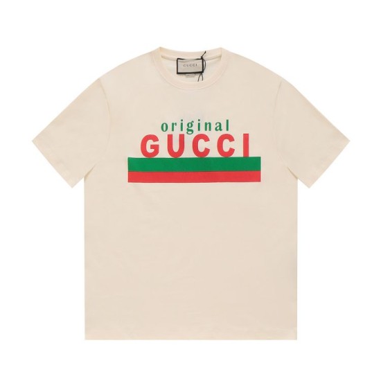 Cloni Maglietta girocollo Gucci unisex nera/albicocca 12 firmate