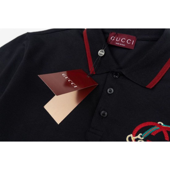 Cloni Polo Gucci con ricamo a doppia GG e morsetto 01 firmate