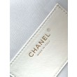 Borsa a mano media Chanel 25 Hobo Caviar Quilted AS5311 Bianco