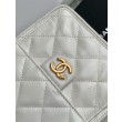 Borsa a mano media Chanel 25 Hobo Caviar Quilted AS5311 Bianco