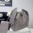 Borsa a mano media Chanel 25 Hobo Caviar Quilted AS5311 Grigio