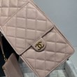 Borsa a mano media Chanel 25 Hobo Caviar Quilted AS5311 Rosa