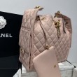 Borsa a mano media Chanel 25 Hobo Caviar Quilted AS5311 Rosa