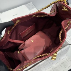 Borse Replica a mano media Chanel 25 Hobo Caviar Quilted AS5311 Rosso