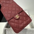 Borse Replica a mano media Chanel 25 Hobo Caviar Quilted AS5311 Rosso