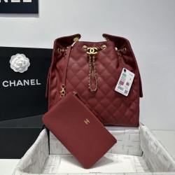 Borse Replica a mano media Chanel 25 Hobo Caviar Quilted AS5311 Rosso