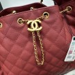 Borse Replica a mano media Chanel 25 Hobo Caviar Quilted AS5311 Rosso